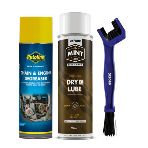 Oxford Mint Motorcycle Dry Weather Chain Care Bundle