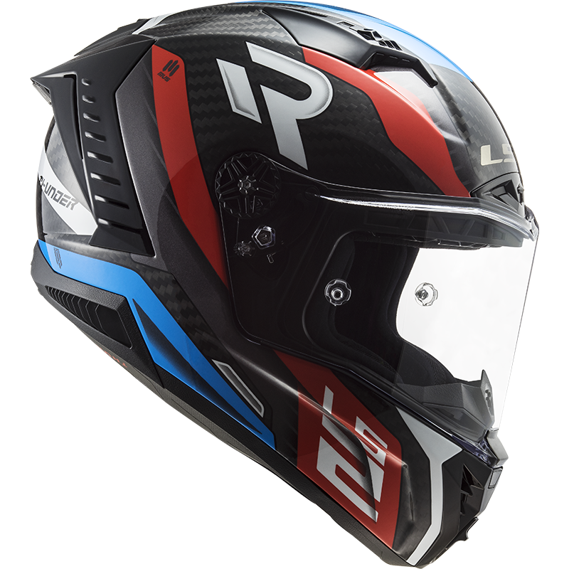 LS2 FF805 Thunder+ Carbon Supra Black Red Blue Gloss Helmet – LazyAssBikers