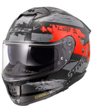 LS2 Stream II Noisy Red Black Gloss (D Ring) Helmet