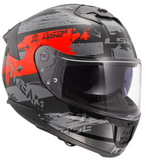 LS2 Stream II Noisy Red Black Gloss (D Ring) Helmet