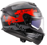 LS2 Stream II Noisy Red Black Gloss (D Ring) Helmet