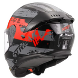 LS2 Stream II Noisy Red Black Gloss (D Ring) Helmet