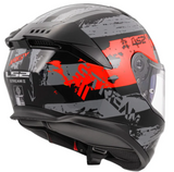 LS2 Stream II Noisy Red Black Gloss (D Ring) Helmet