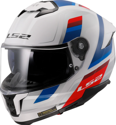 LS2 Stream II Vintage White Blue Red Gloss (D Ring) Helmet